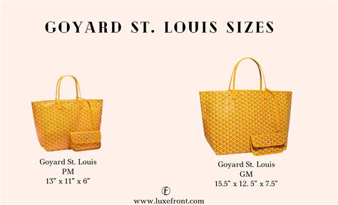 large goyard tote size|goyard st louis size comparison.